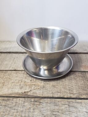 VINTAGE LEONARD Denmark Stainless Steel Serving Bowl Gravy Bowl